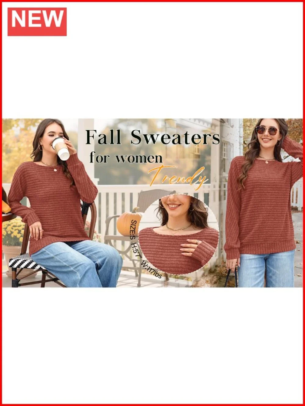 Sampeel Women's Long Sleeve Tunic Top Crewneck Batwing Oversized Sweater